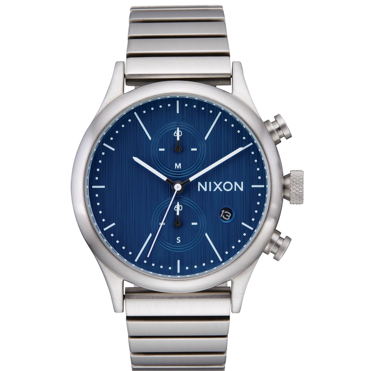 Nixon Station Chrono Watch - Silver/Indigo image 1