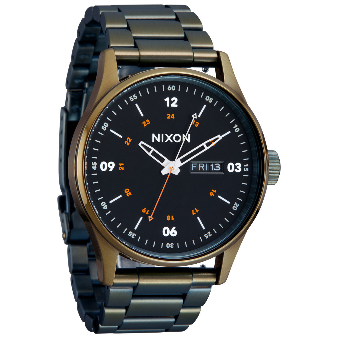 Nixon Sentry Stainless Steel Watch - Dark Olive/Black image 3