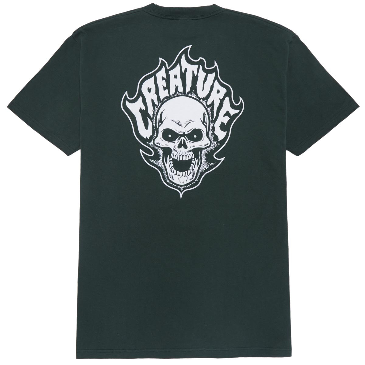 Creature Bonehead Flame T-Shirt - Forest Green image 1