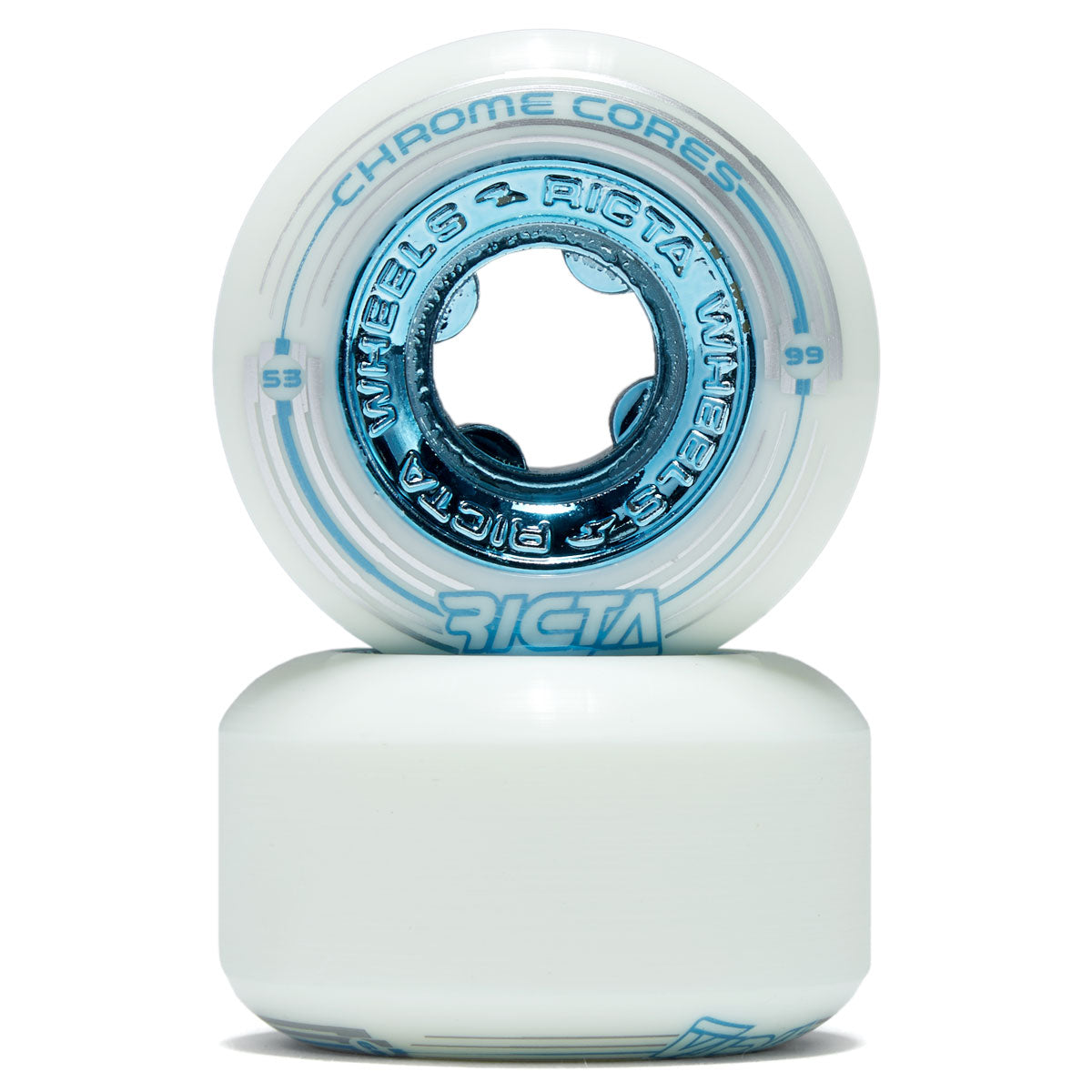 Ricta Chrome Core 99a Skateboard Wheels - White - 54mm image 2
