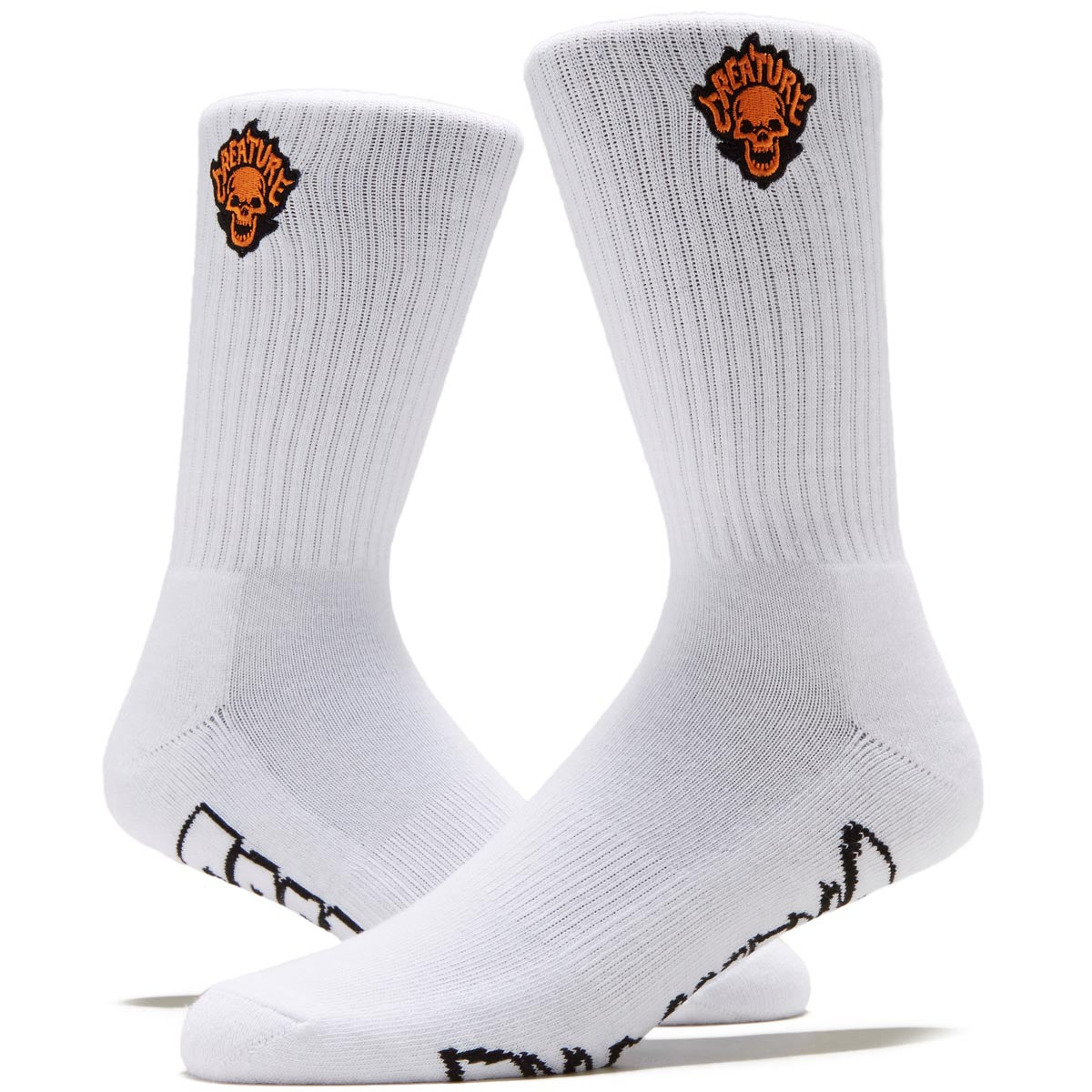 Creature Bonehead Flame Crew Socks - White image 2