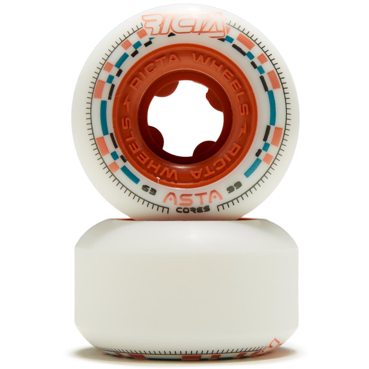 Ricta Asta Cores Round 99a Skateboard Wheels - White - 53mm image 2