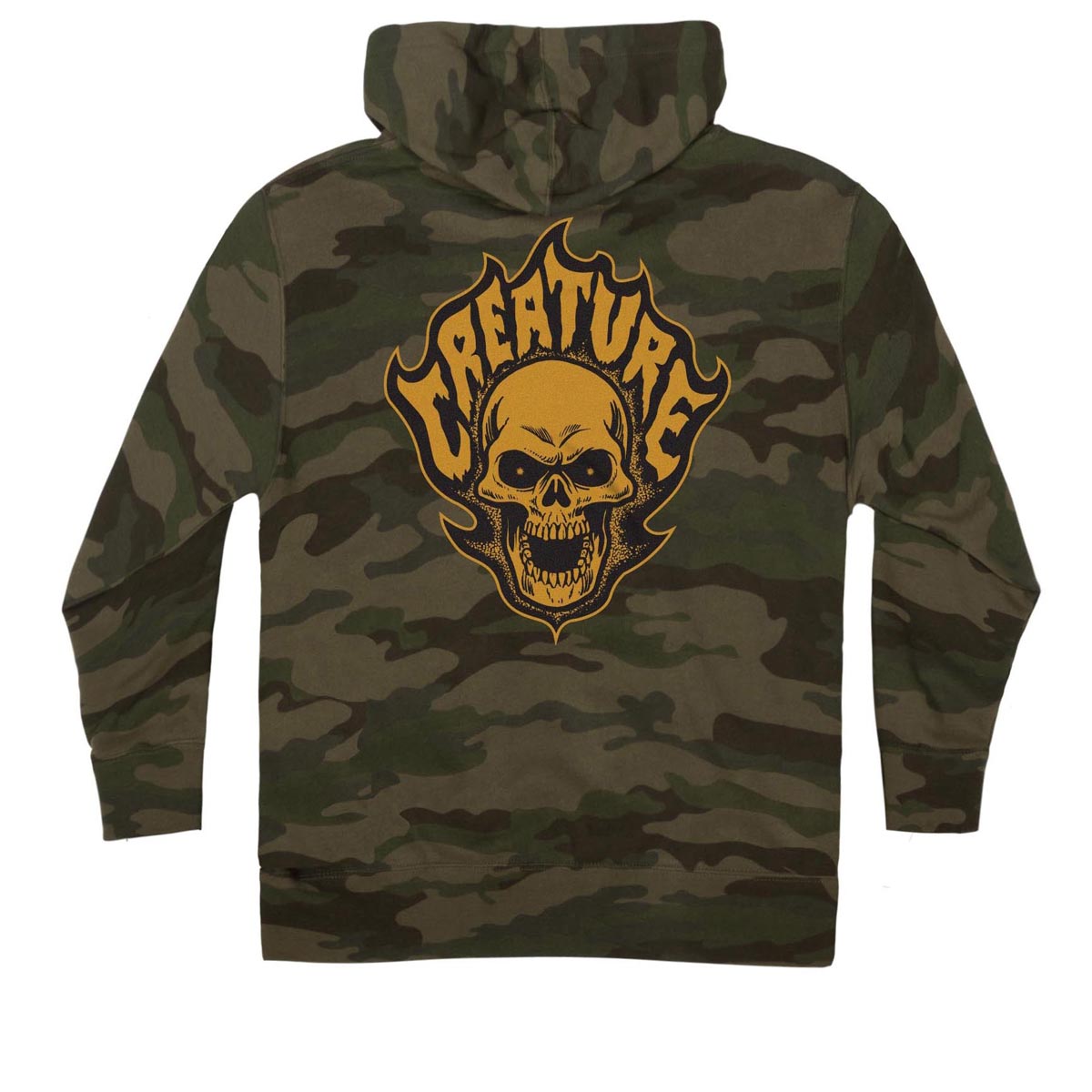 Creature Bonehead Flame Hoodie - Forest Camo image 1