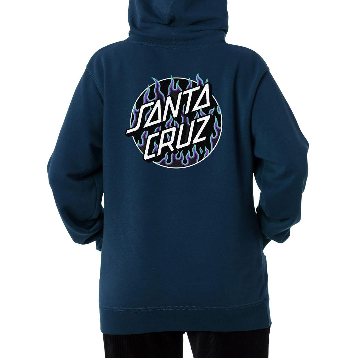 Santa Cruz x Thrasher Womens Flame Dot Boyfriend Hoodie - Navy image 2