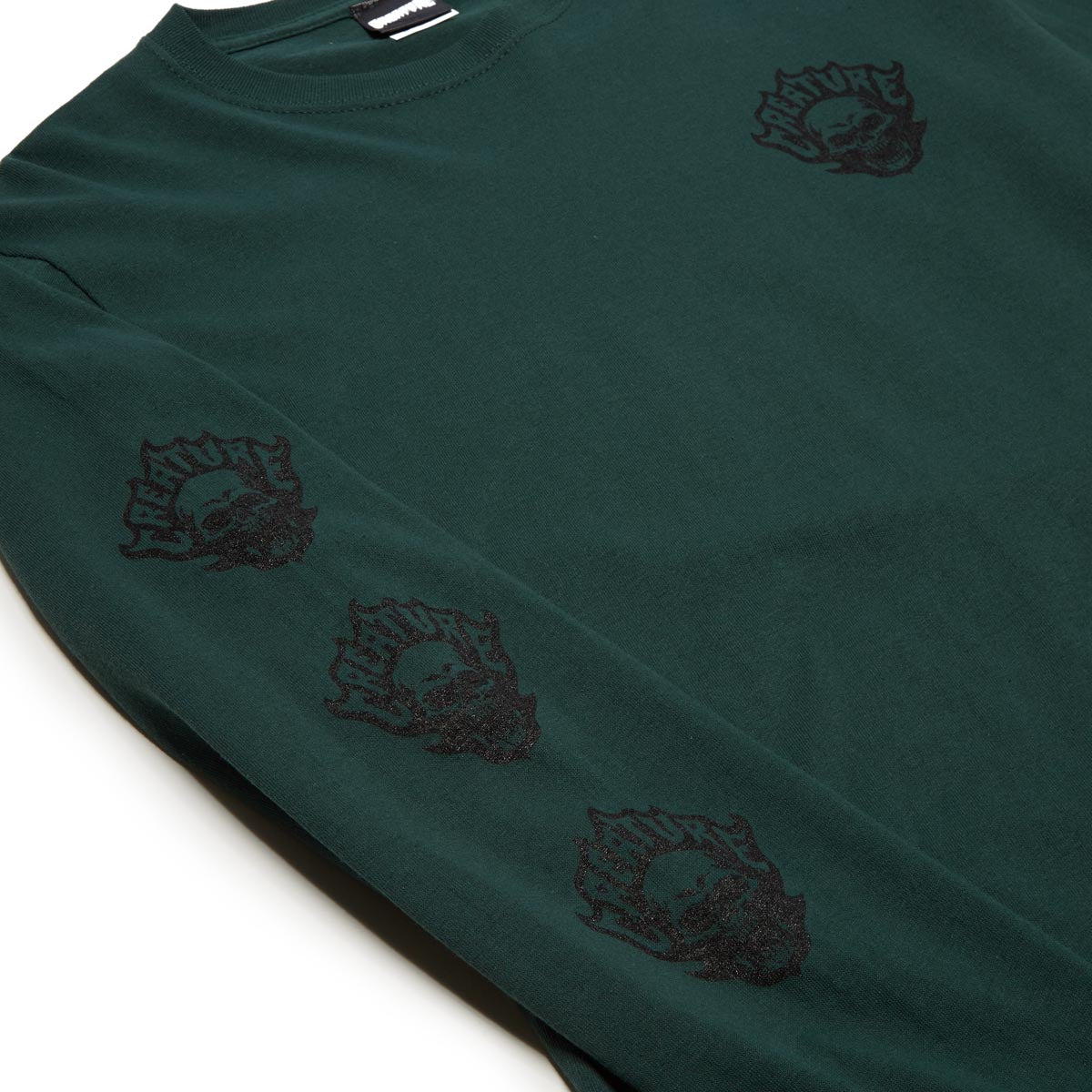 Creature Bonehead Flame Long Sleeve T-Shirt - Dark Green image 3