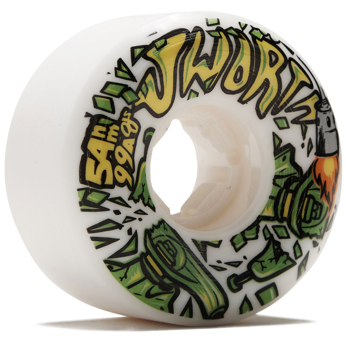 OJ John Worthington Elite Hardline 99a Skateboard Wheels - White - 54mm image 1