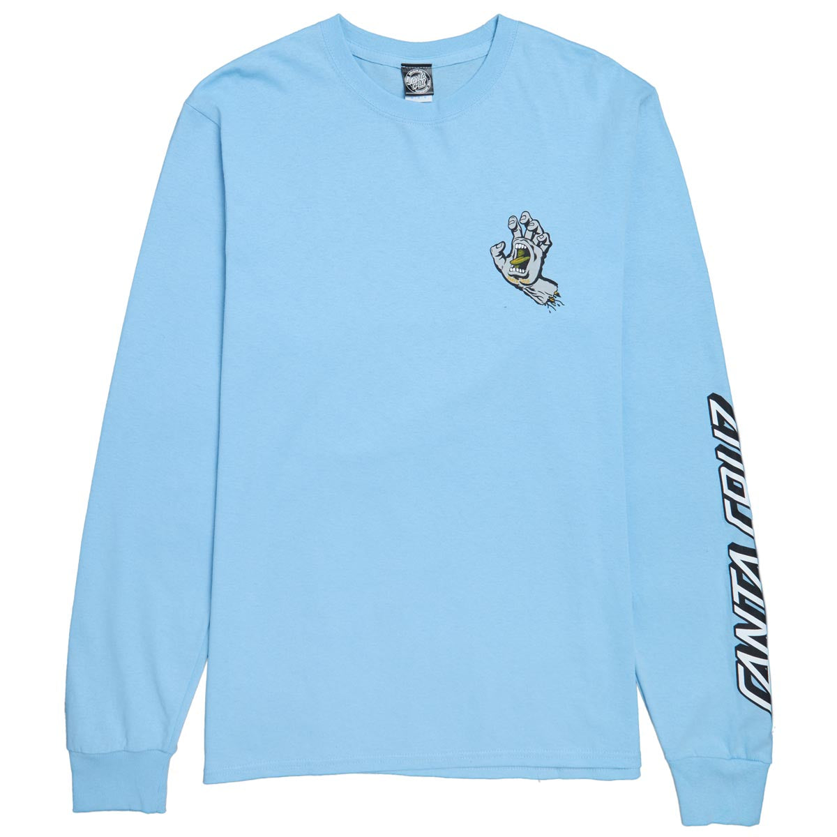 Santa Cruz Screaming Hand Long Sleeve T-Shirt - Light Blue/Grey/Gold image 1