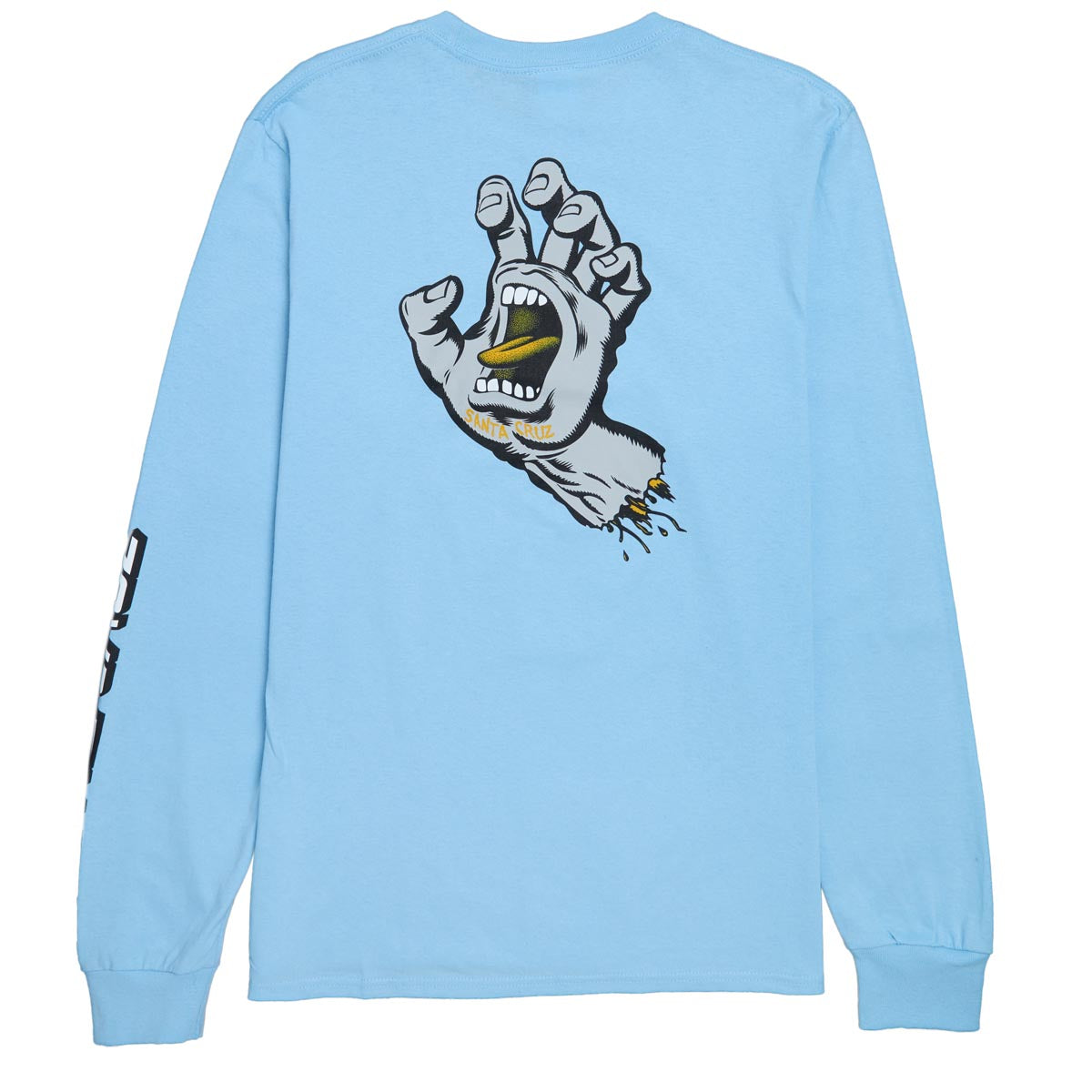 Santa Cruz Screaming Hand Long Sleeve T-Shirt - Light Blue/Grey/Gold image 2