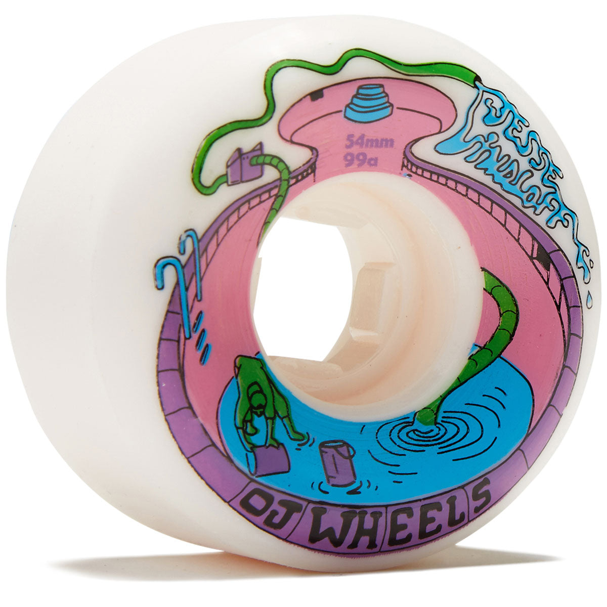 OJ Jesse Lindloff Elite Hardline 99a Skateboard Wheels - White - 54mm image 1