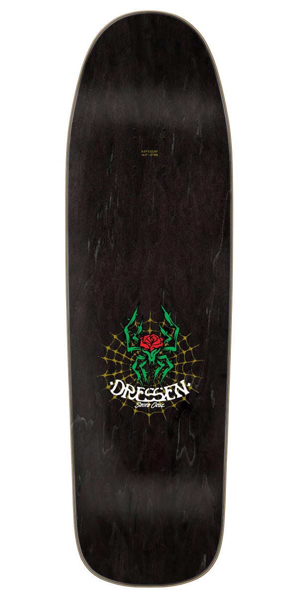 Santa Cruz Dressen Rose Cross Two Shaped Skateboard Complete - 9.30