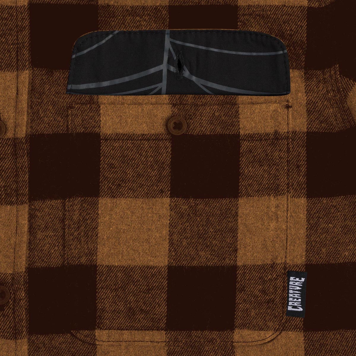 Creature Web Flannel Shirt - Black/Brown image 3