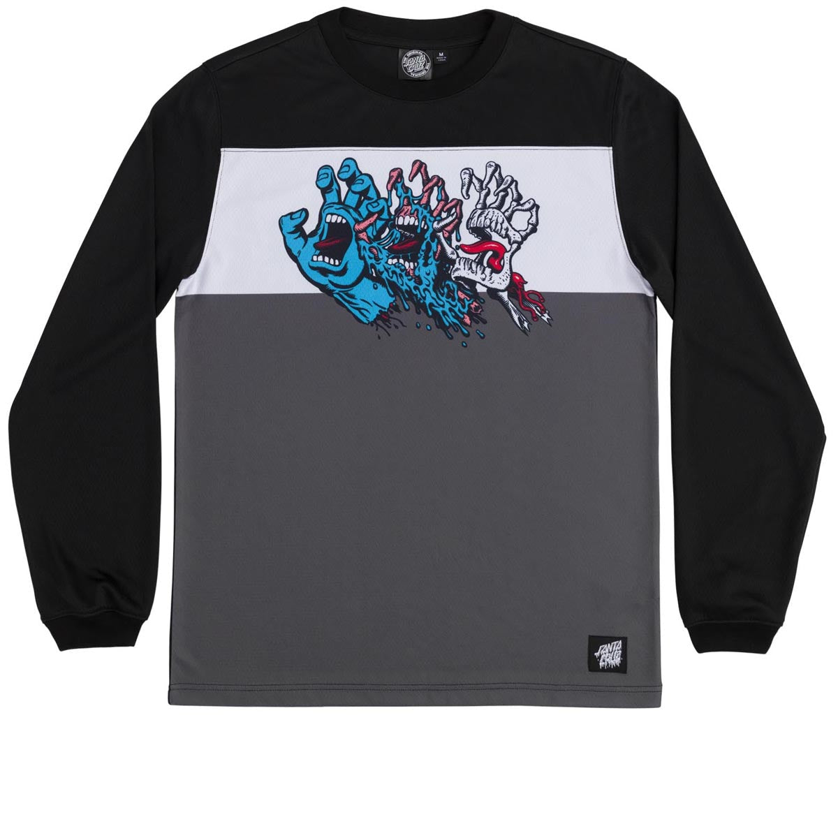 Santa Cruz Evolved Long Sleeve Crew Shirt - Black/Grey image 1