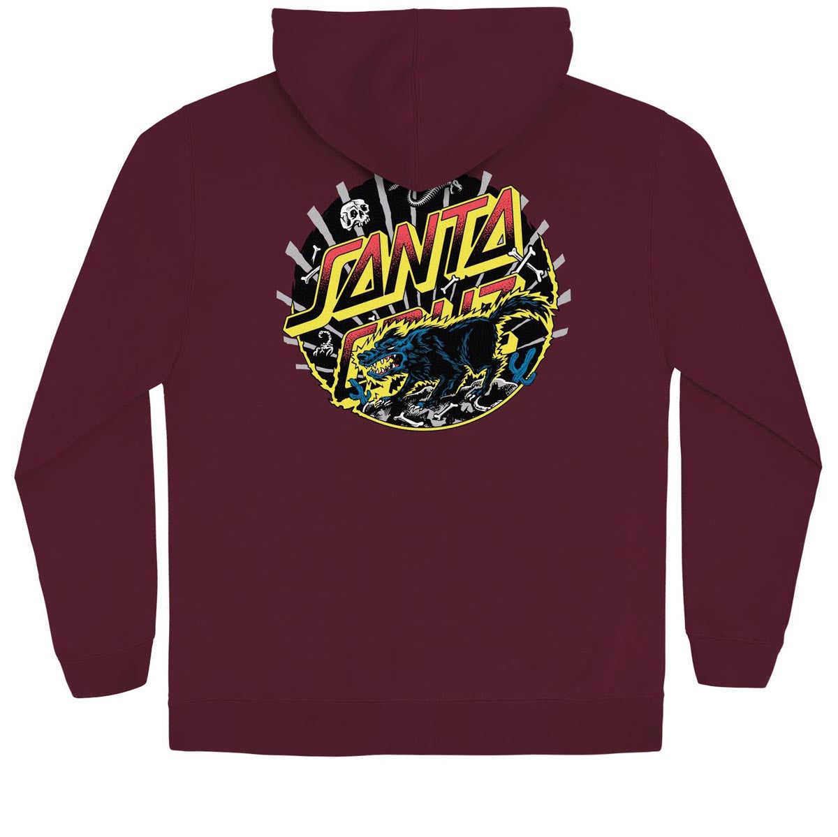 Santa Cruz Kendall Wolf Dot Zip Up Hoodie - Maroon image 1