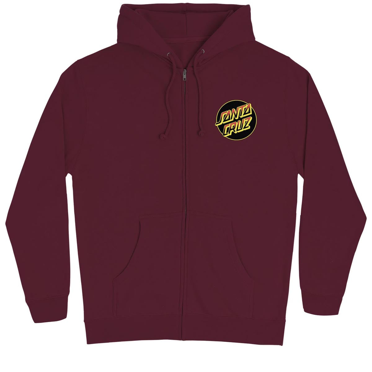 Santa Cruz Kendall Wolf Dot Zip Up Hoodie - Maroon image 2