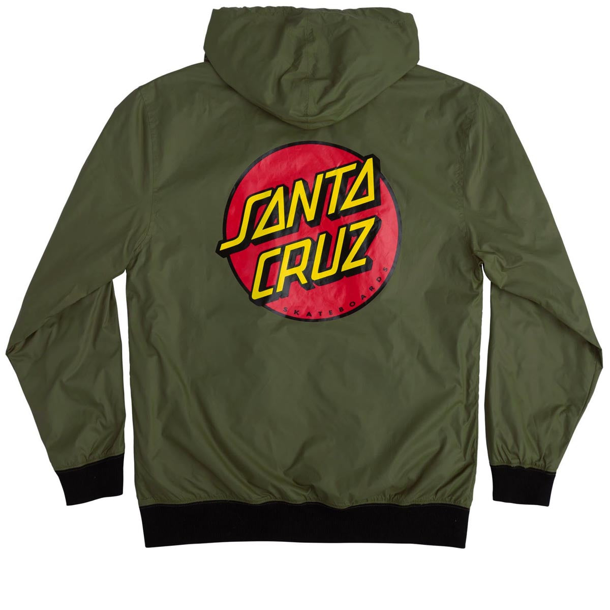 Santa Cruz Dot Hooded Windbreaker Jacket - Olive image 2