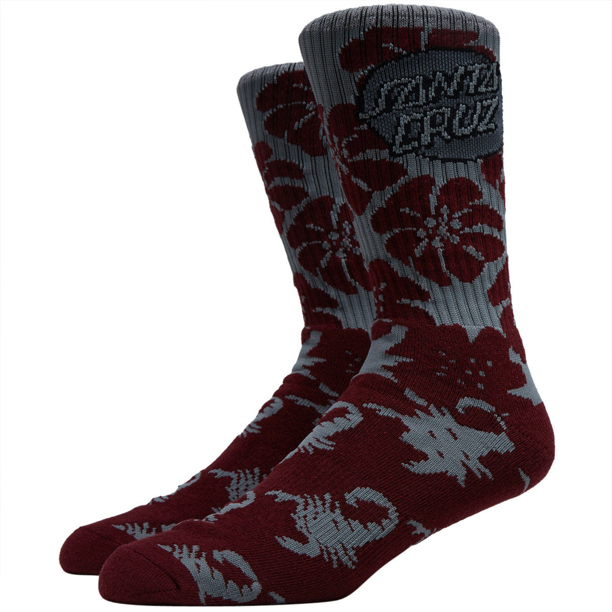 Santa Cruz Meyer Freestyle Mid Crew Socks - Burgundy image 1