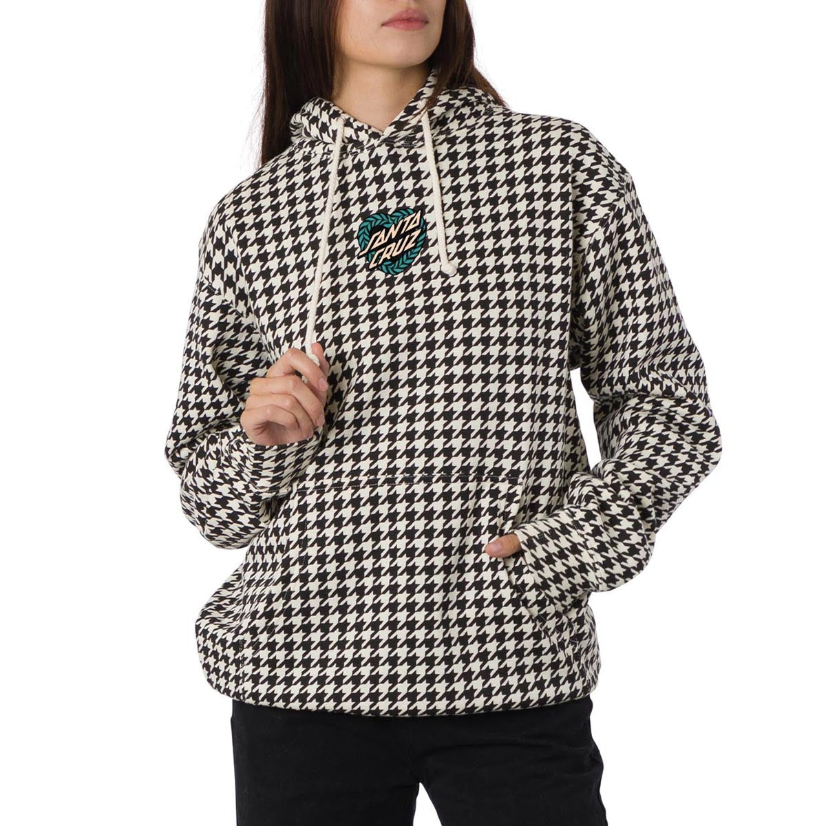 Santa Cruz Womens Heart Wreath Mini Hoodie - Houndstooth image 1