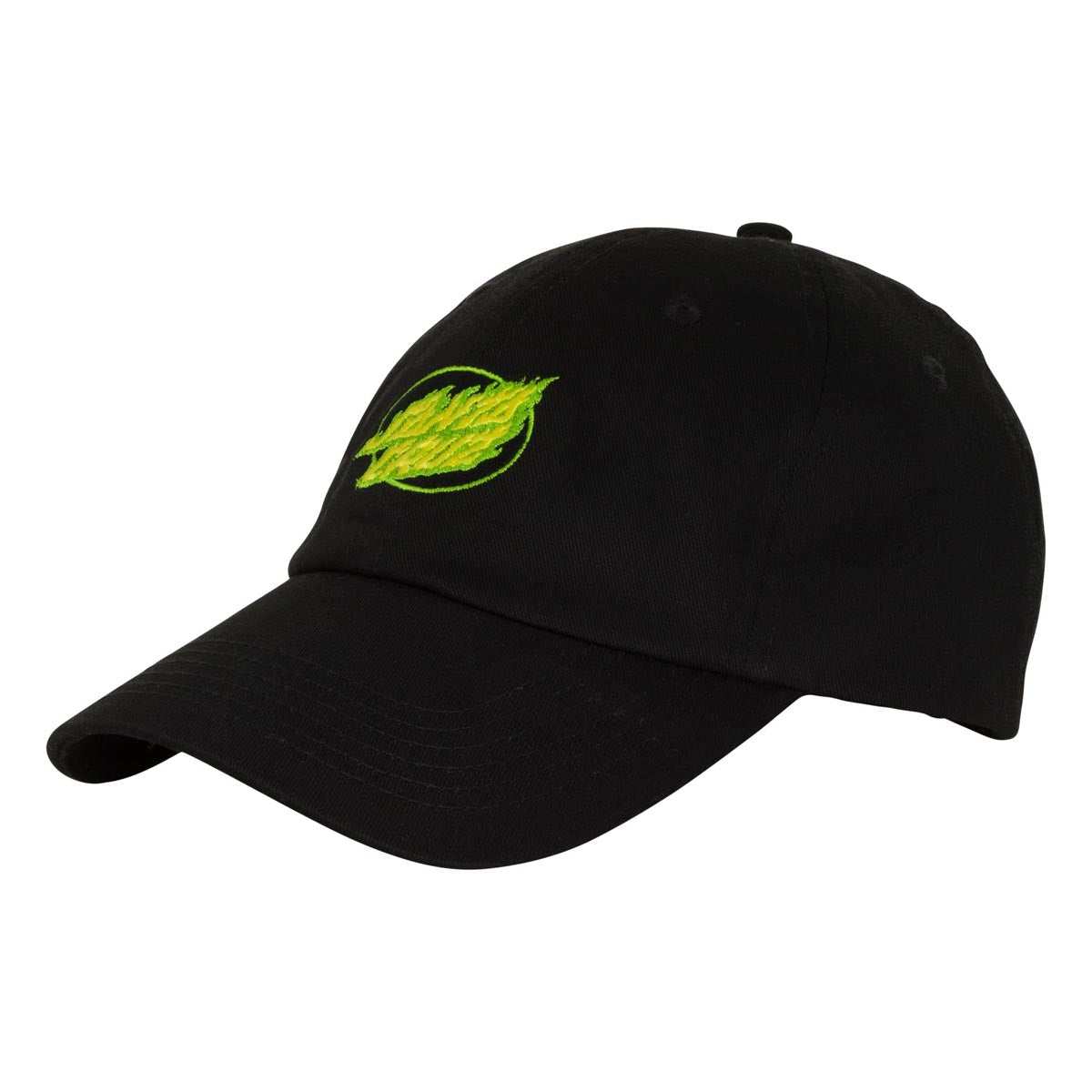 Santa Cruz True Oval Flame Dot Dad Strapback Hat - Black image 1