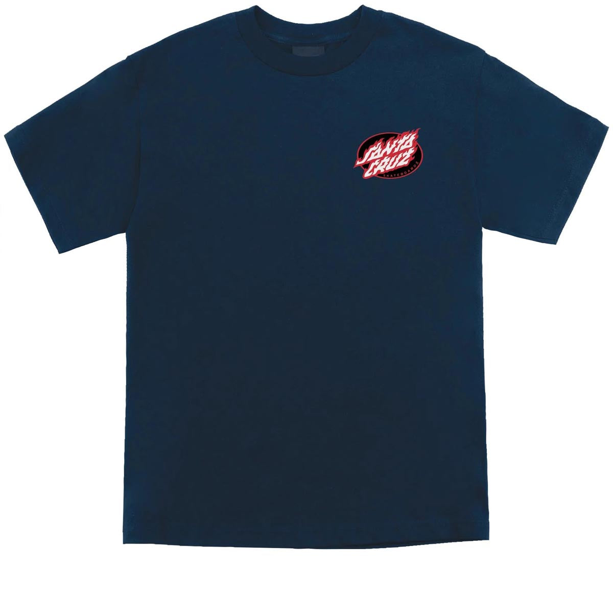 Santa Cruz True Oval Flame Dot T-Shirt - Navy image 2