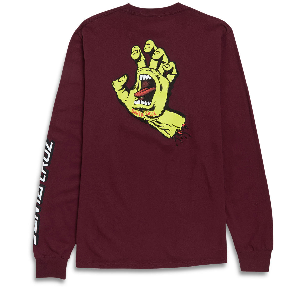 Santa Cruz Screaming Hand Long Sleeve T-Shirt - Ath Maroon/Neon image 2