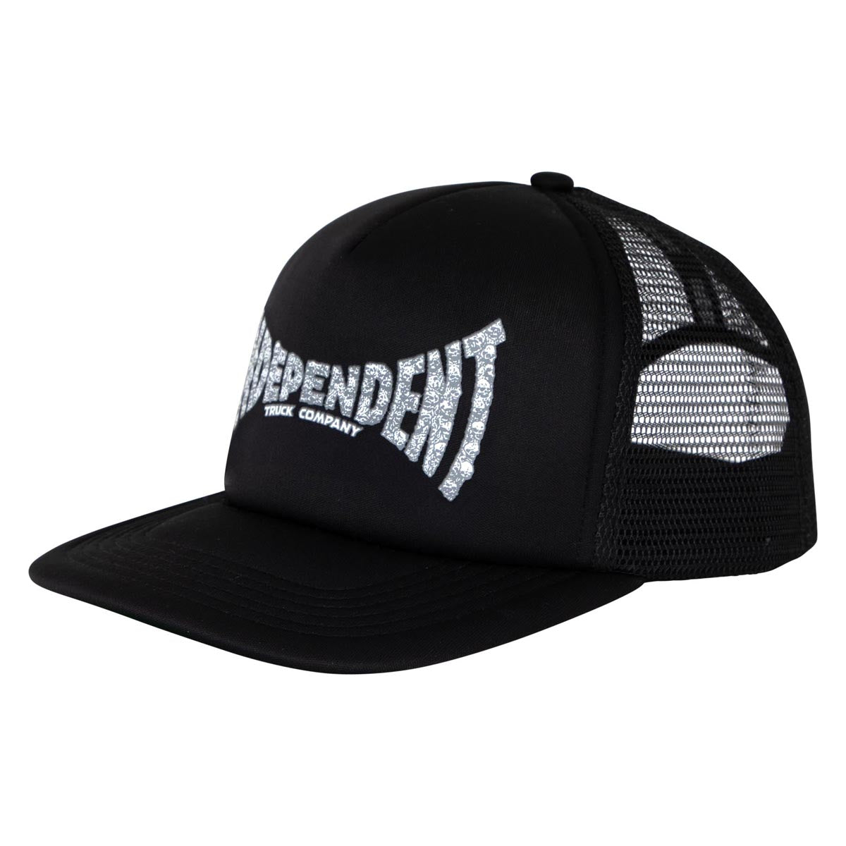 Independent Skull Span Mesh Trucker Hat - Black image 1