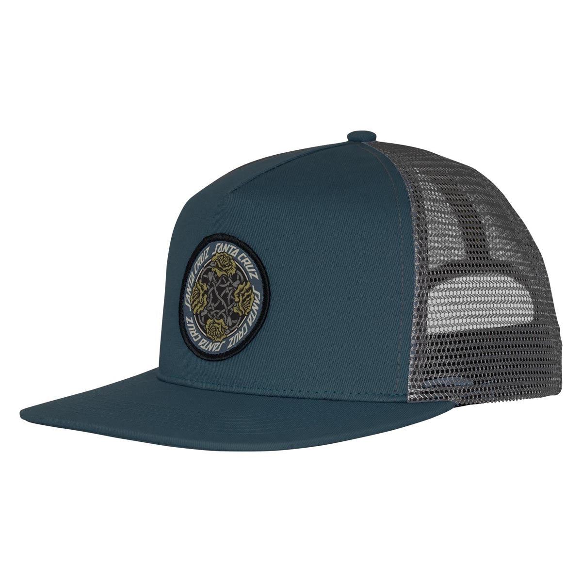 Santa Cruz Dressen Rose Solo Mesh Trucker Hat - Steel Blue/Grey image 1