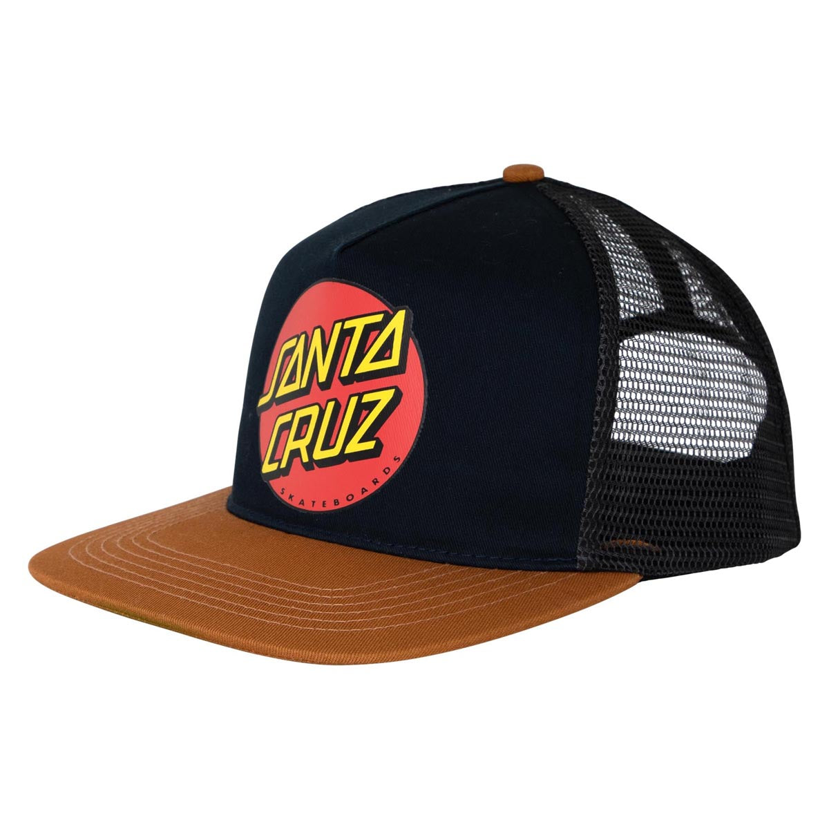 Santa Cruz Classic Dot Mesh Trucker Hat - Navy/Brown/Black image 1