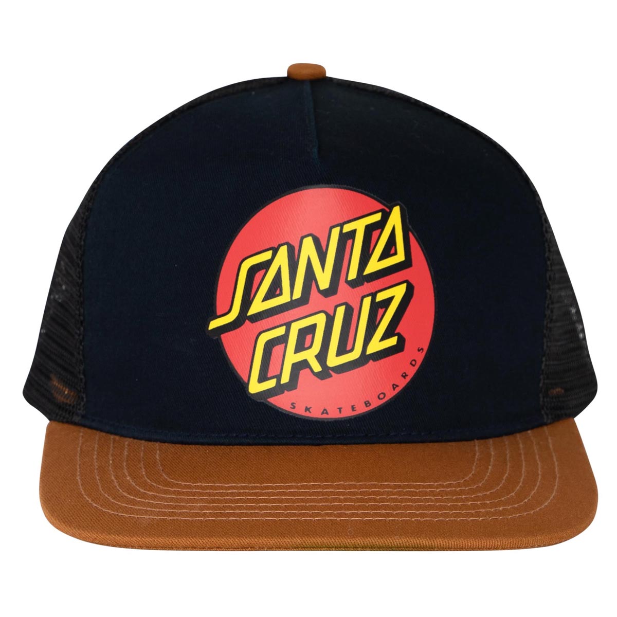 Santa Cruz Classic Dot Mesh Trucker Hat - Navy/Brown/Black image 2