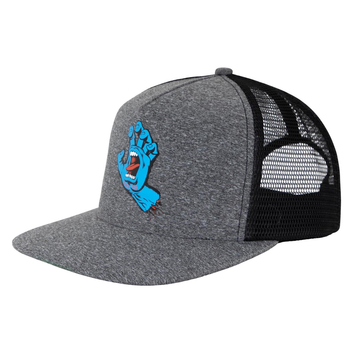 Santa Cruz Screaming Hand Front Mesh Trucker Hat - Mid Grey Heather/Black image 1