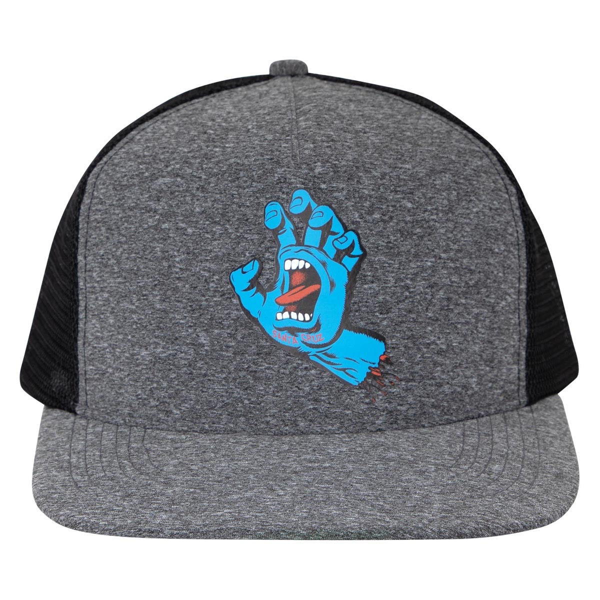 Santa Cruz Screaming Hand Front Mesh Trucker Hat - Mid Grey Heather/Black image 3