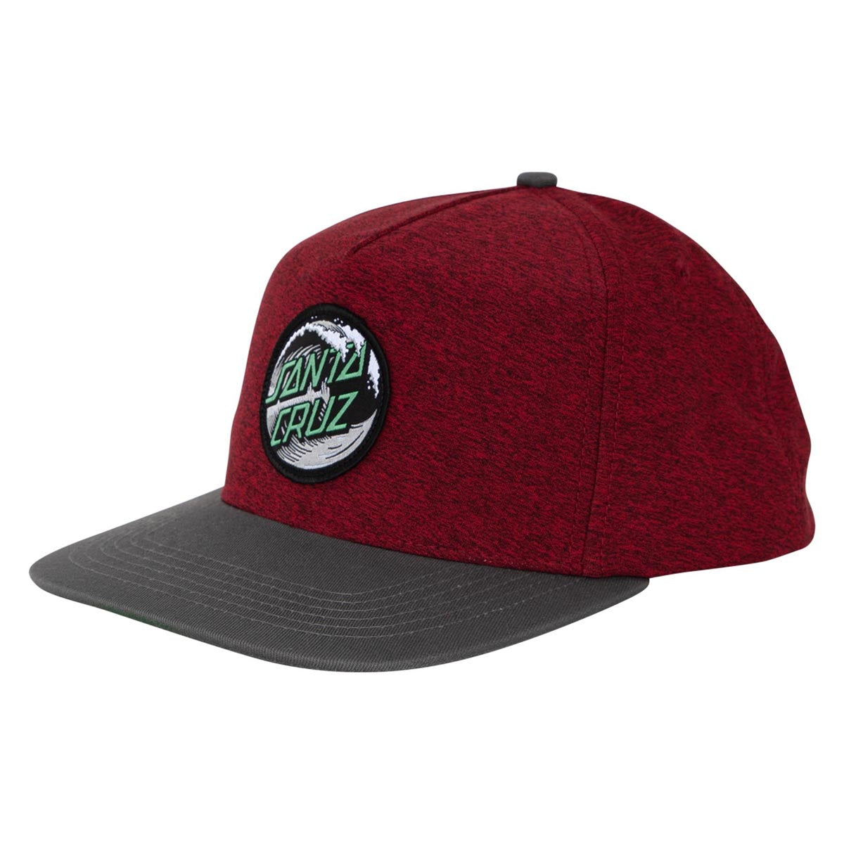 Santa Cruz Wave Dot Snapback Hat - Heather Burgundy/Grey image 1