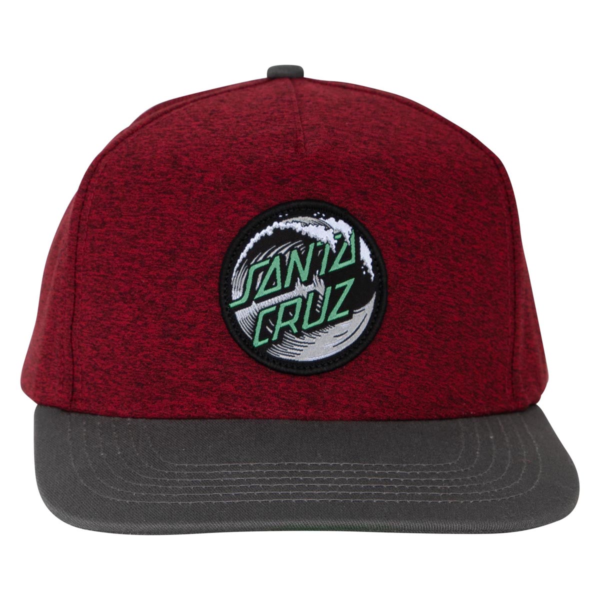 Santa Cruz Wave Dot Snapback Hat - Heather Burgundy/Grey image 3