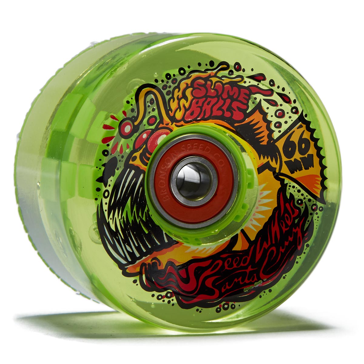 Slime Balls Angler Light Ups OG Slime 78a Skateboard Wheels - Neon Green - 66mm image 1