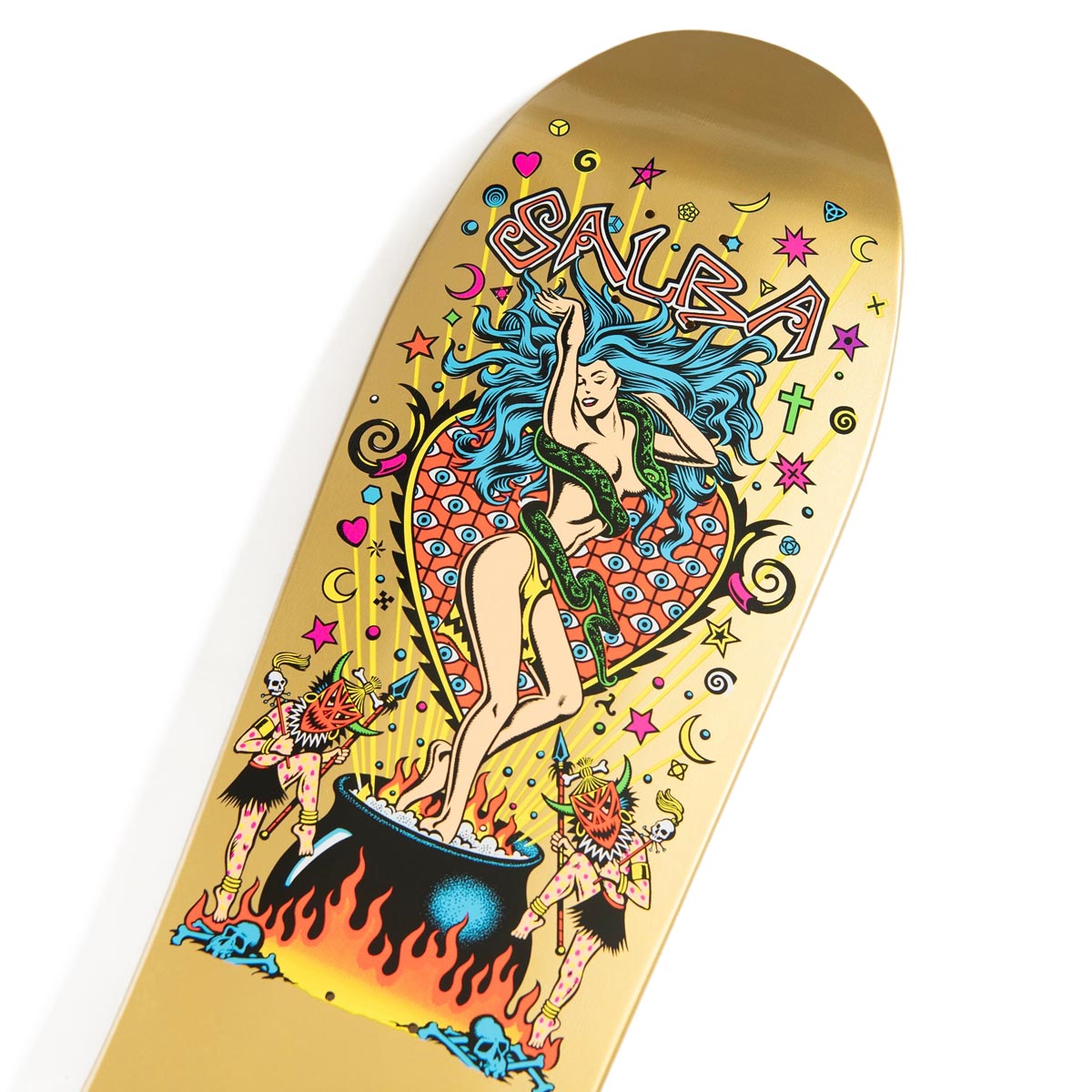 Santa Cruz Salba Witch Doctor Reissue Skateboard Complete - Gold - 10.40