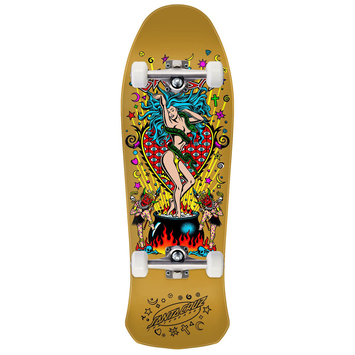 Santa Cruz Salba Witch Doctor Reissue Skateboard Complete - Gold - 10.40