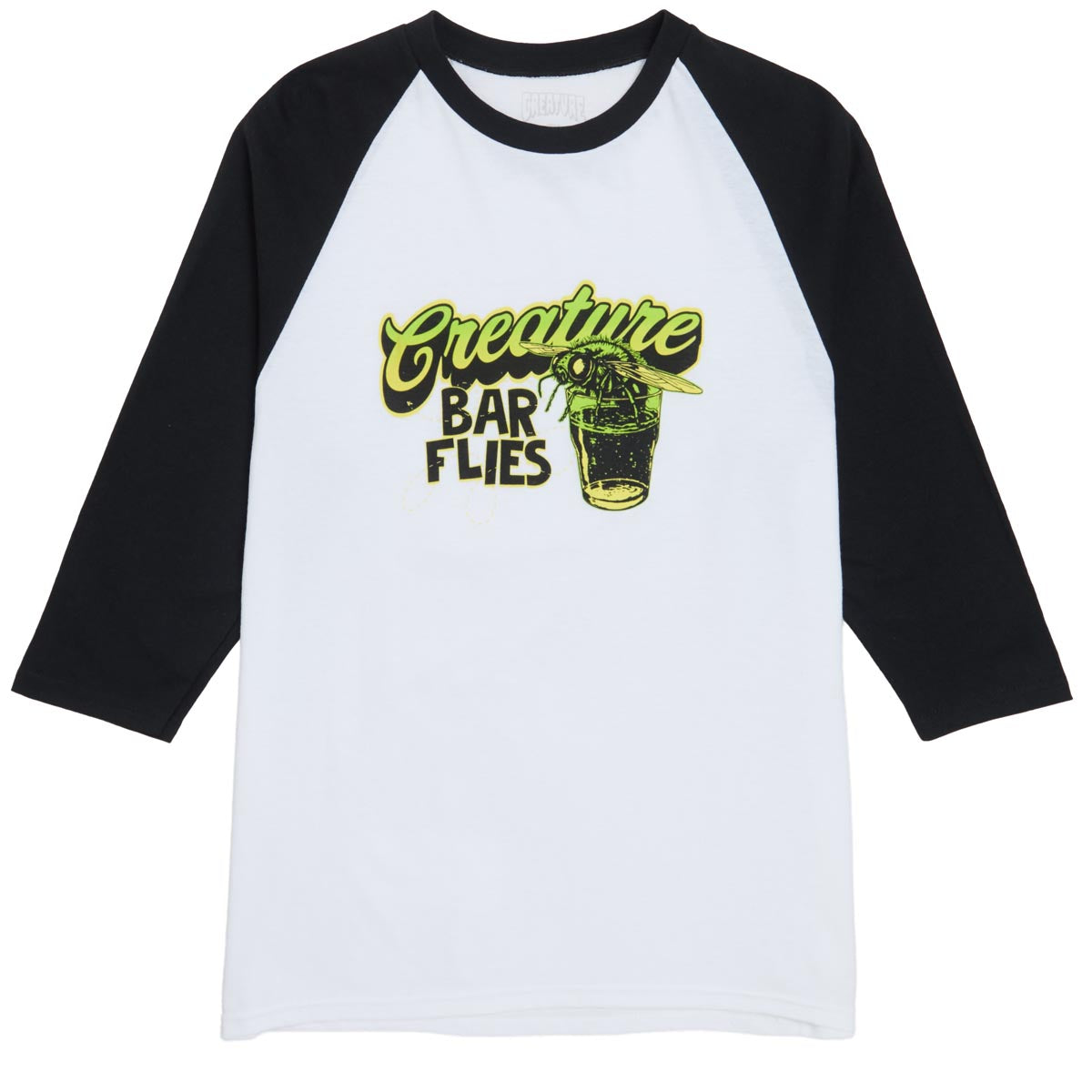 Creature Barfly 3/4 Sleeve T-Shirt - White/Black image 1