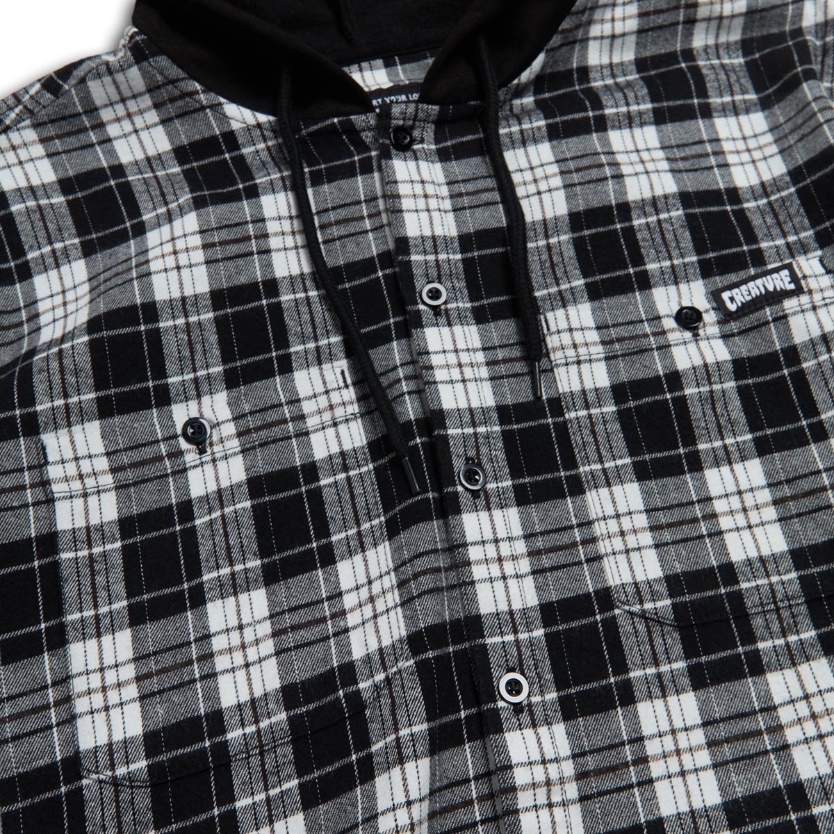 Creature Bat Relic Long Sleeve Flannel Shirt - White/Black image 5