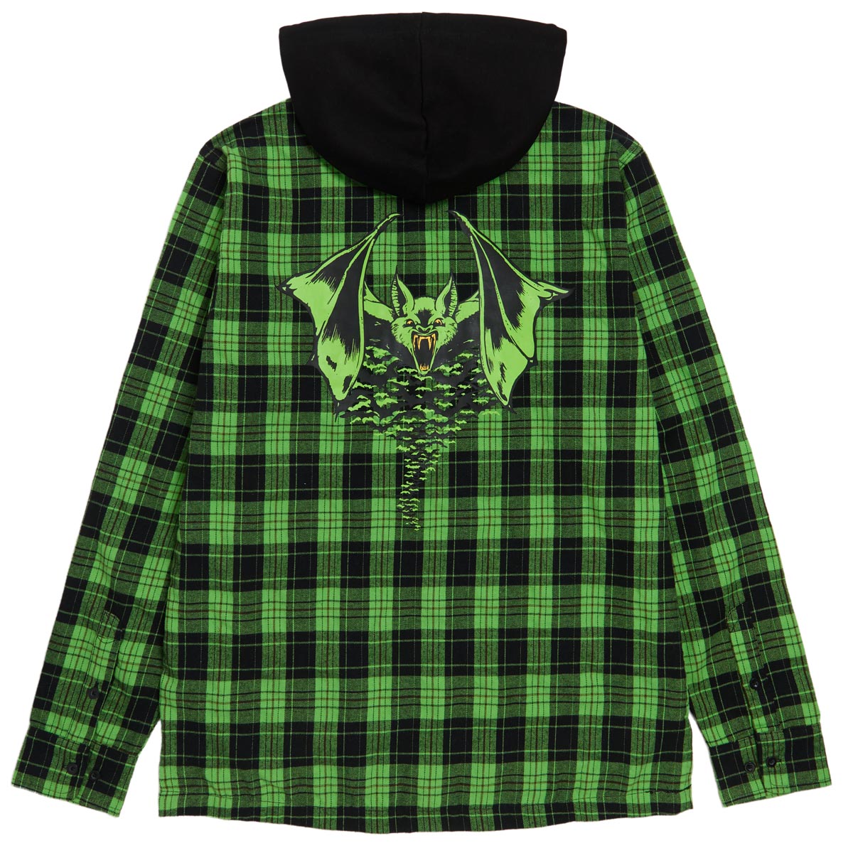 Creature Bat Relic Long Sleeve Flannel Shirt - Green/Black image 2