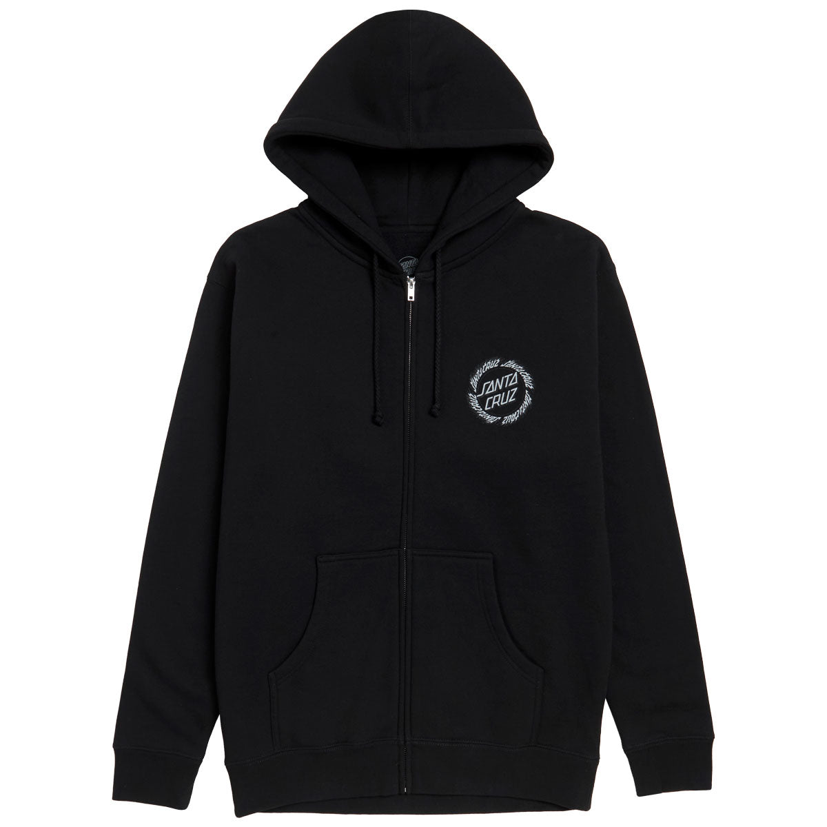 Santa Cruz Flame Ringed Dot Zip Hoodie - Black image 1