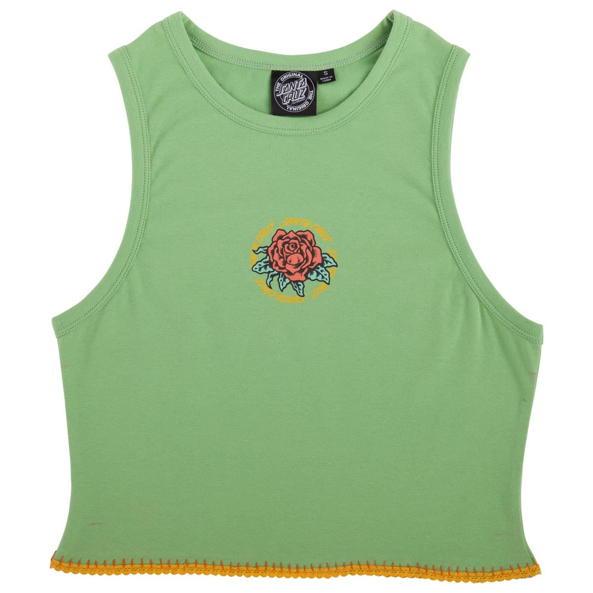 Santa Cruz Womens Ringed Arrangement Cropped Muscle Tank Top - Fern image 1