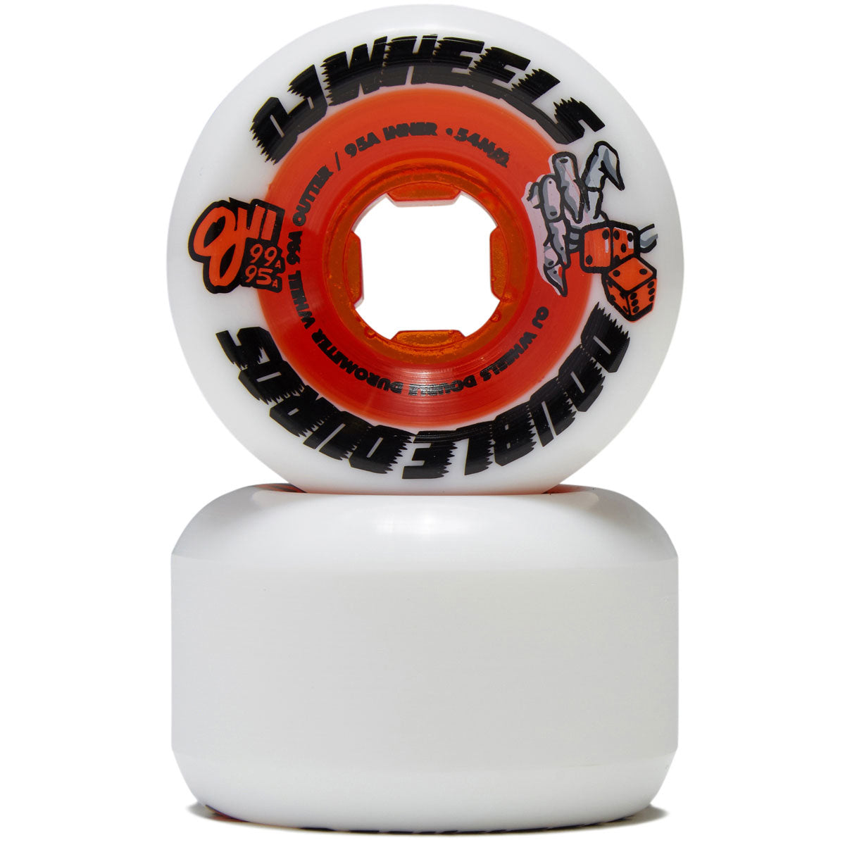 OJ Double Duro Mini Combo 99a/95a Skateboard Wheels - White - 54mm image 2