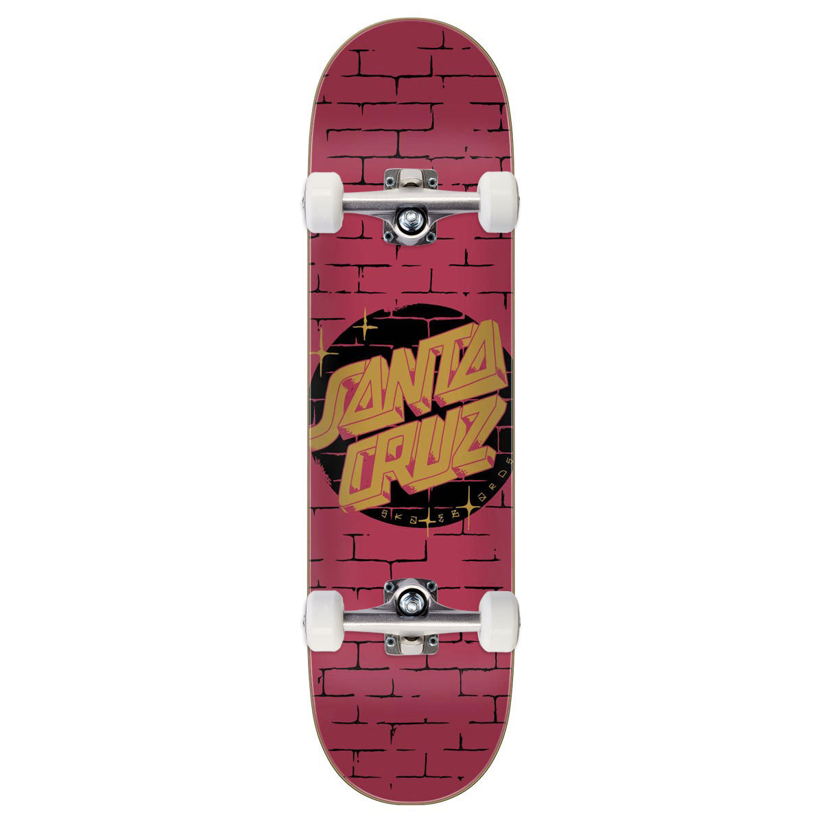 Santa Cruz Scrawl Brick Dot 7 Ply Birch Skateboard Complete - 8.25