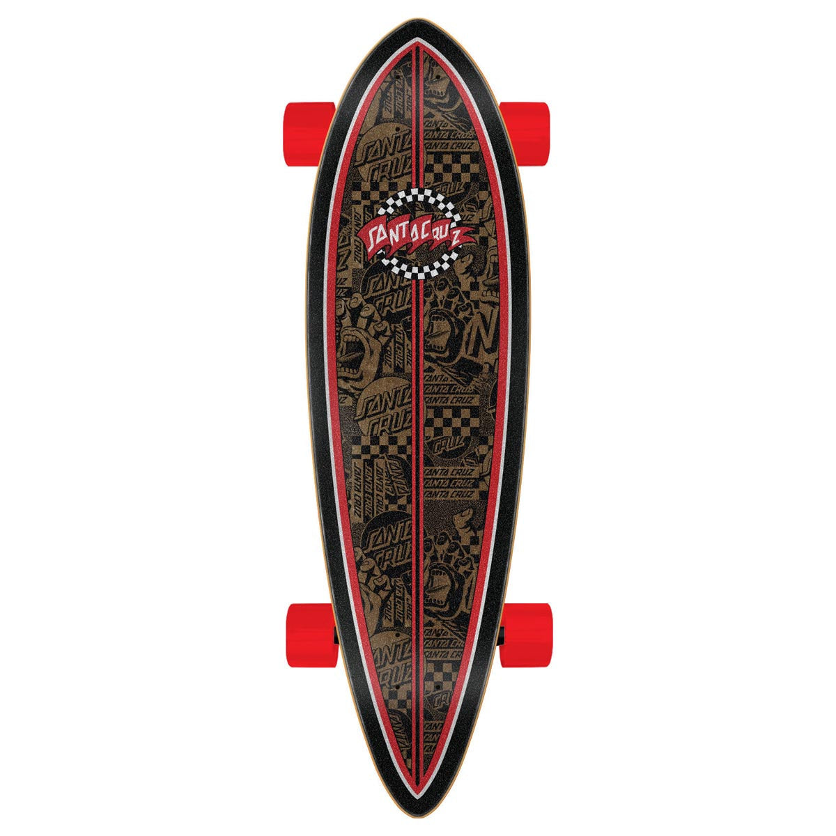 Santa Cruz Banner Check Route Pintail Pre-Built Cruzer Longboard Complete - 9.20