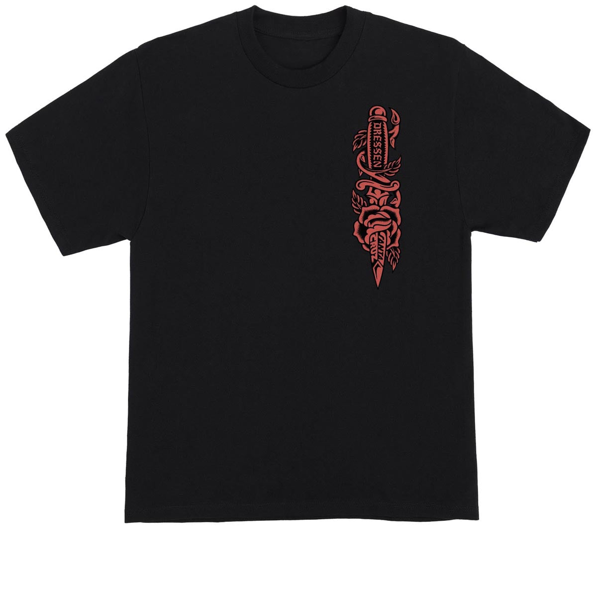 Santa Cruz Dressen Rose Dagger Opus T-Shirt - Black image 1