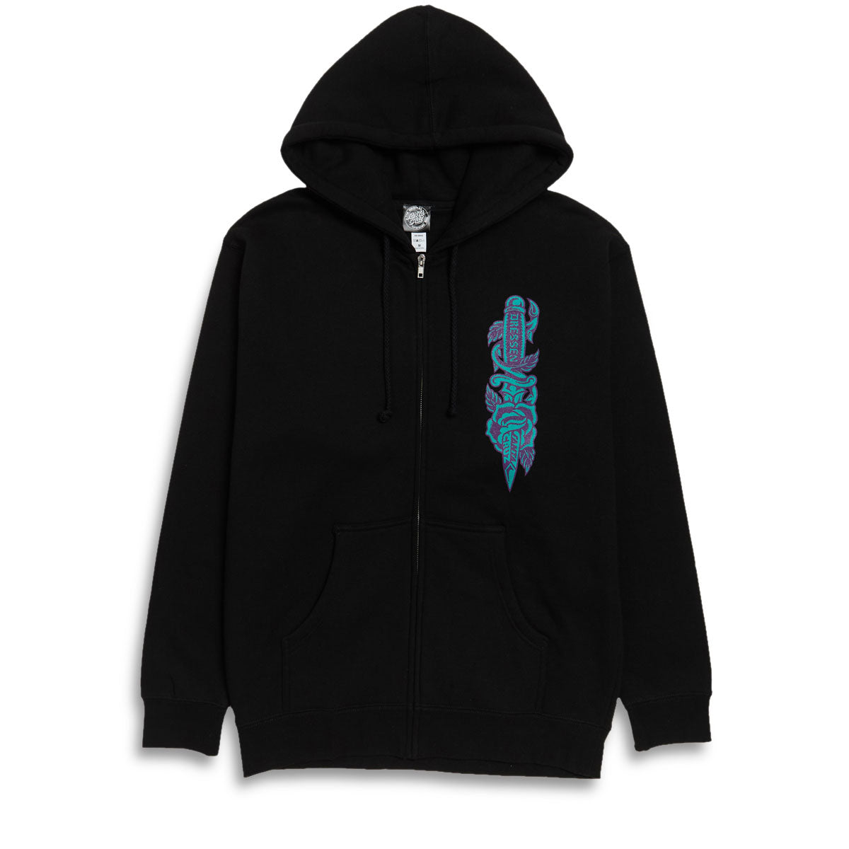 Santa Cruz Dressen Rose Dagger Opus Zip Hoodie - Black image 1