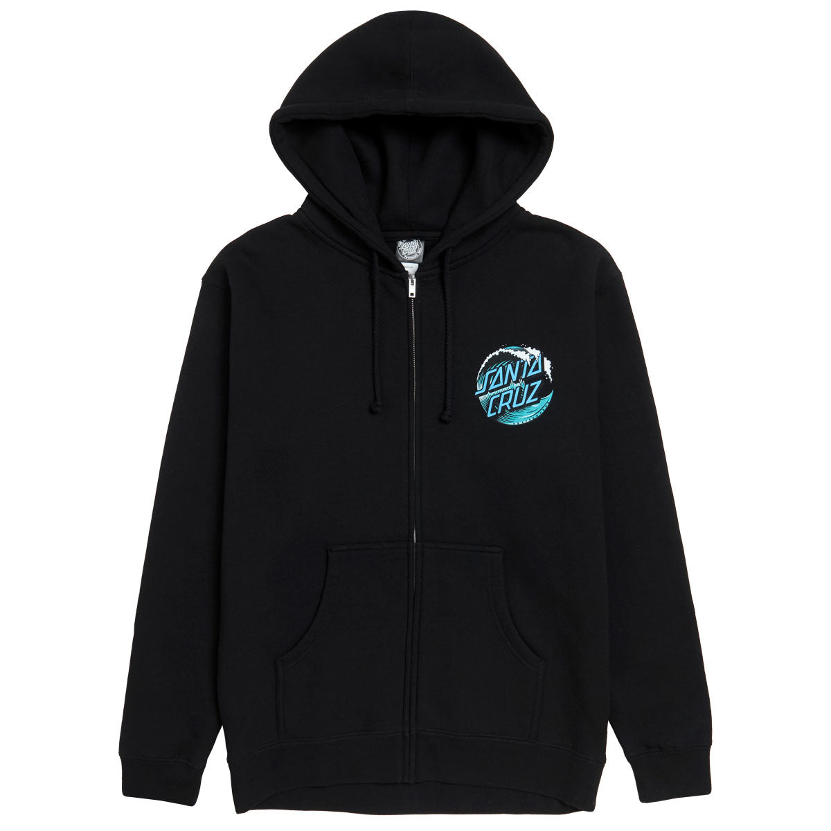 Santa Cruz Wave Dot Zip Hoodie - Black/Teal image 1