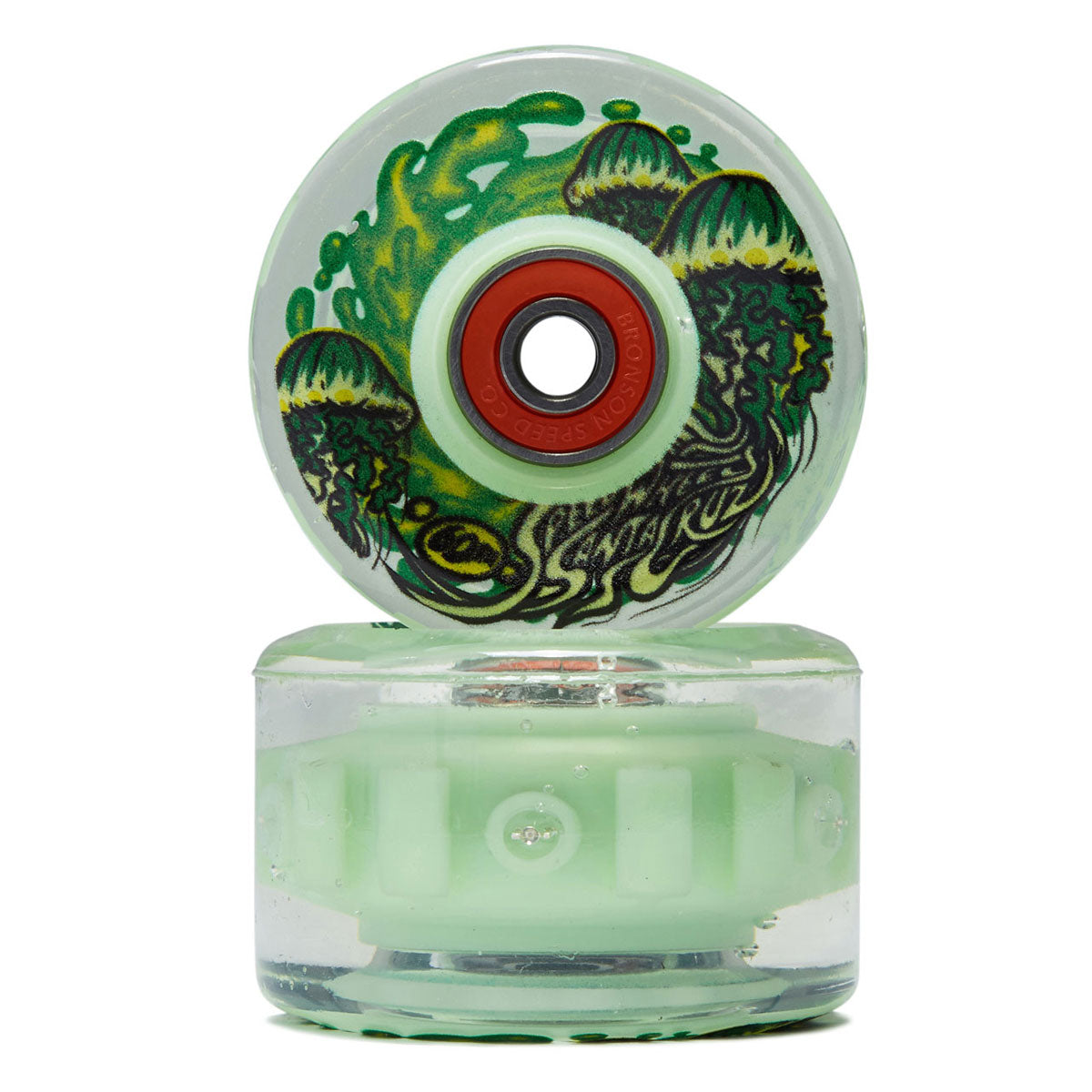 Slime Balls Jelly Fish Light Ups OG Slime 78a Skateboard Wheels - Glow In The Dark - 60mm image 2