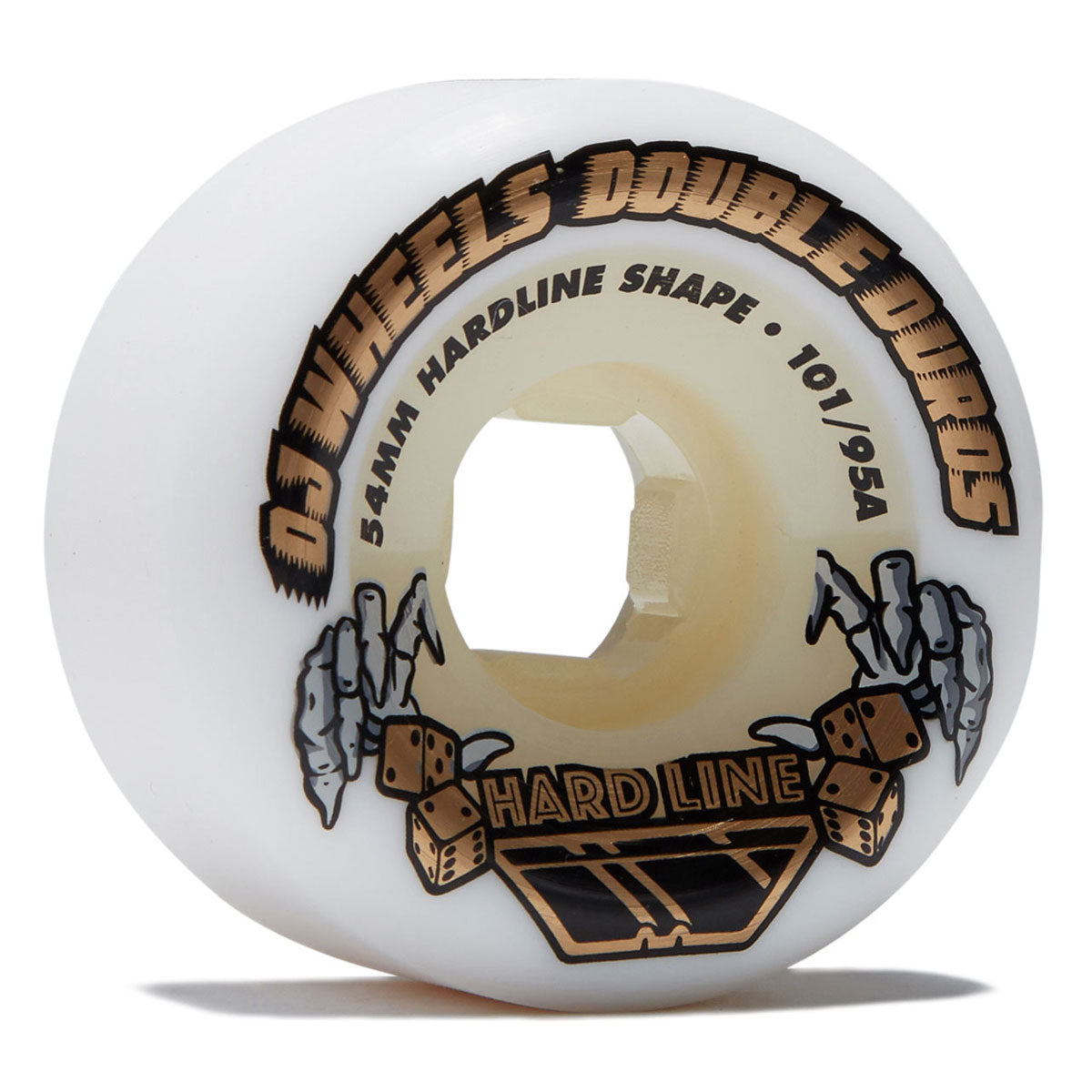 OJ Double Duro Hardline 101a/95a Skateboard Wheels - White - 54mm image 1