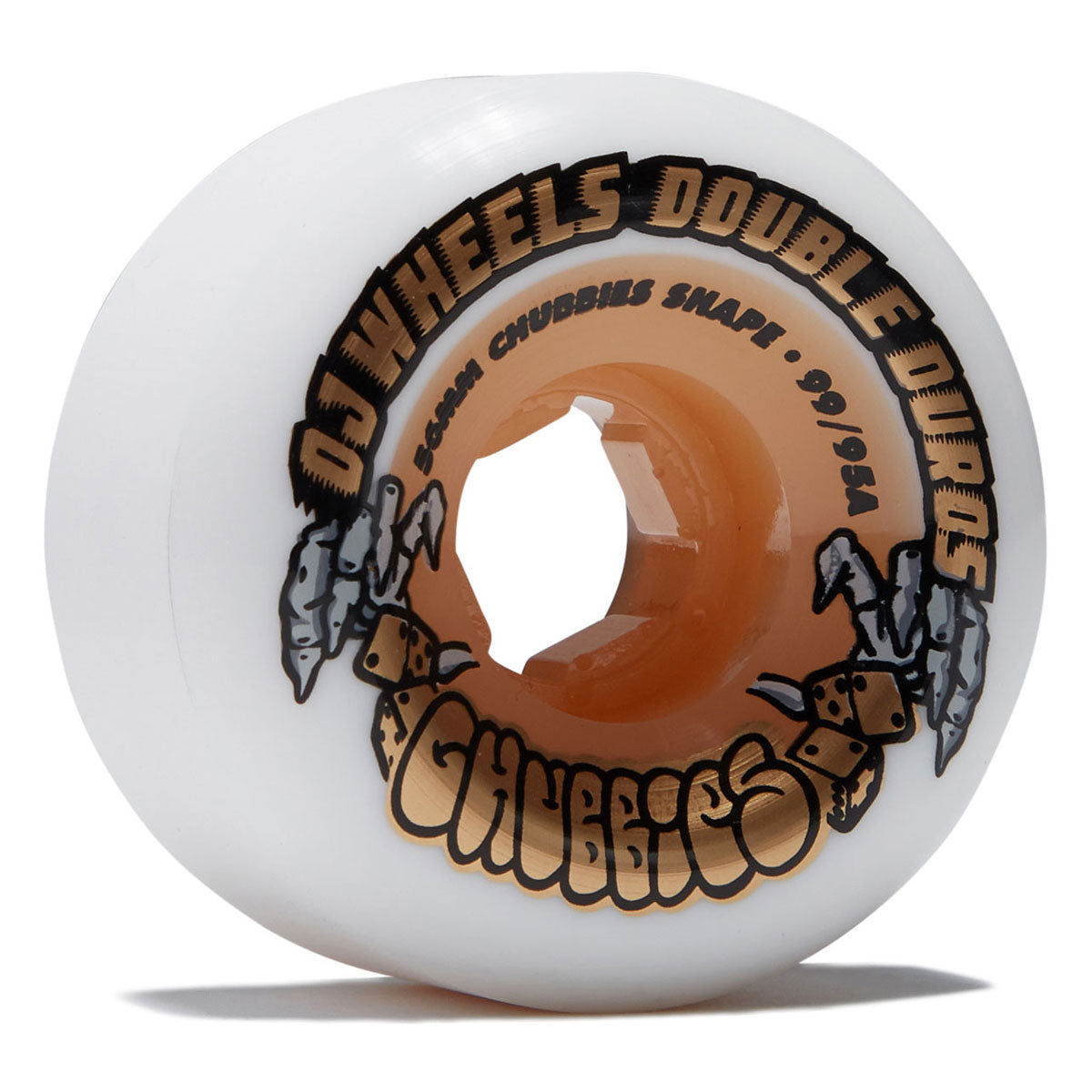 OJ Double Duro Chubbies 99a/95a Skateboard Wheels - White - 56mm image 1