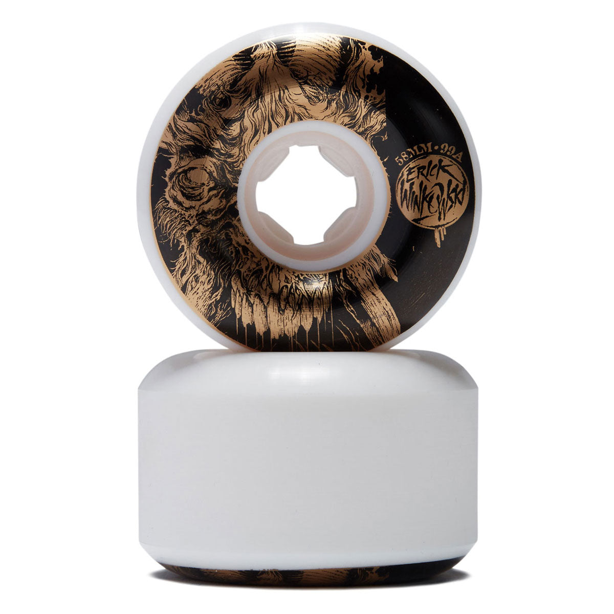 OJ Erick Winkowski Primeval Elite Chubbies 99a Skateboard Wheels - White - 58mm image 2
